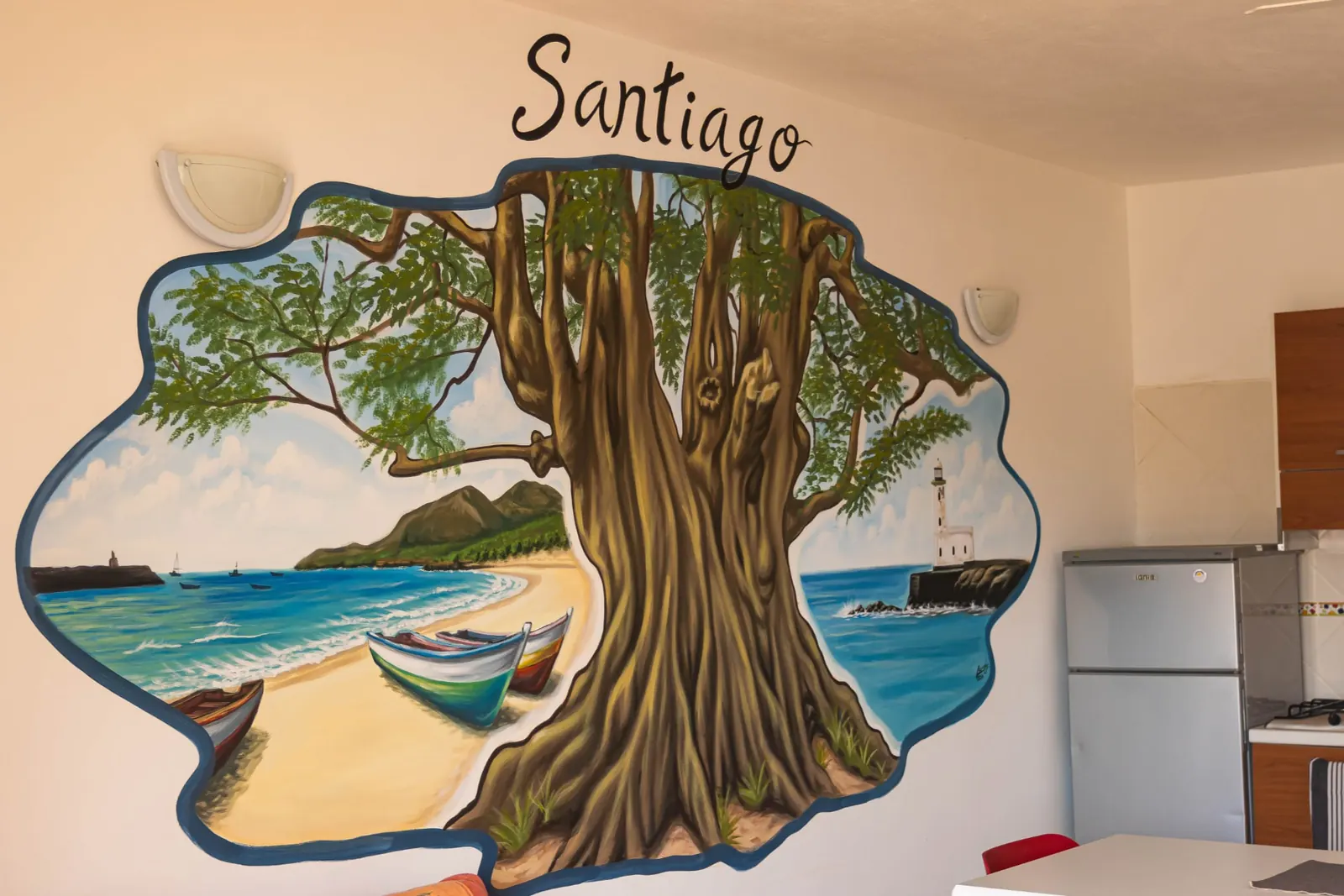Santiago — hand-painted Santiago mural