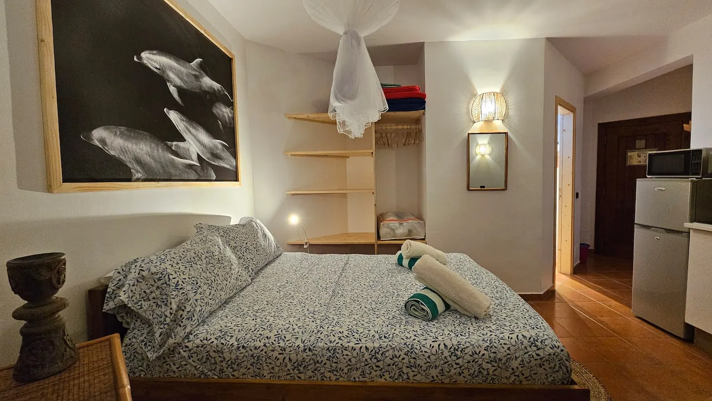 Lovely Studio in Porto Antigo 2, Pool, Wifi 1.Line — Bedroom area